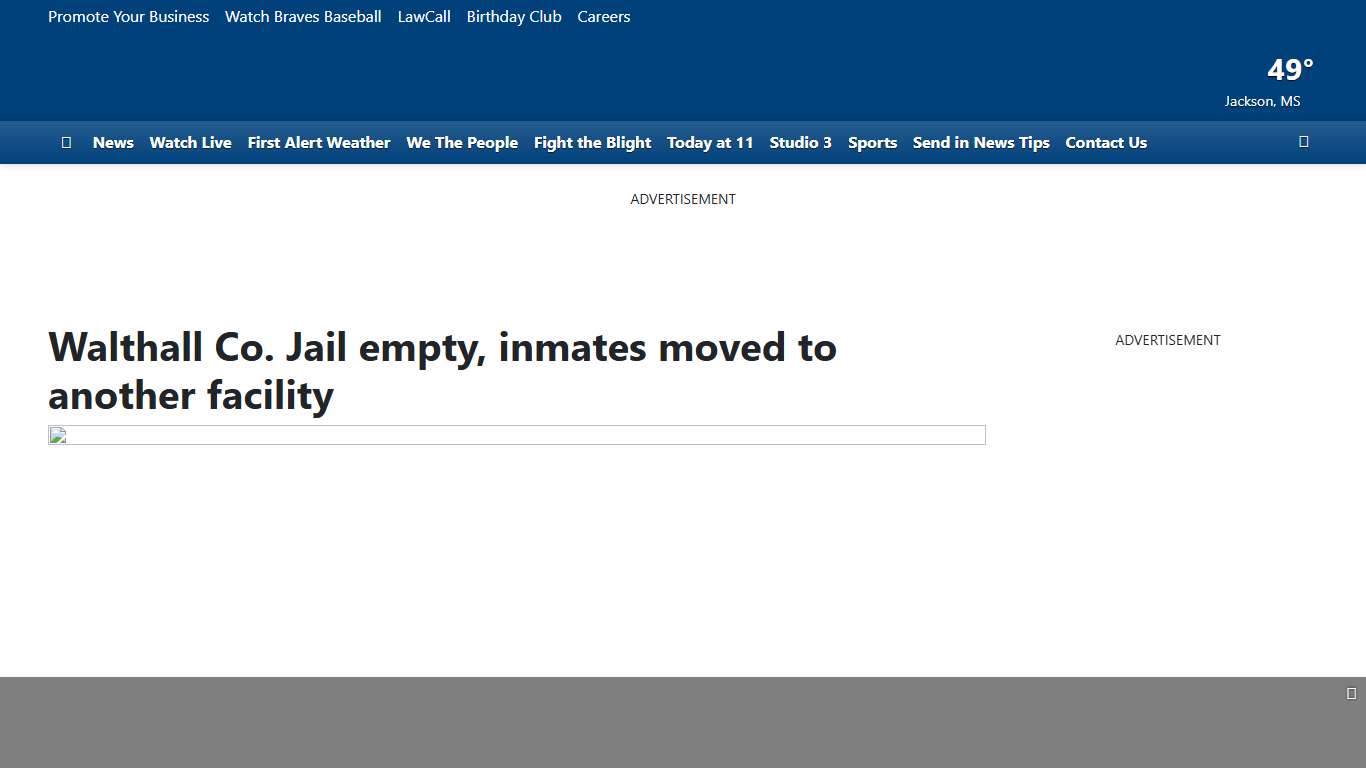 Walthall Co. Jail empty, inmates moved to another facility